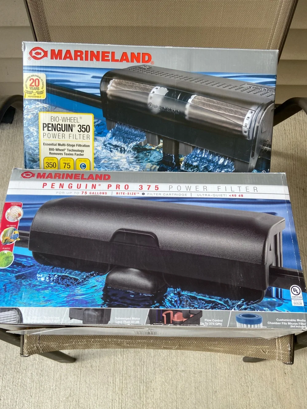 Marineland Penguin Power Filters- 1 Pro375 NWT & 1 Bio-Wheel Pro350 Used Two 4 1